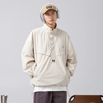 코디코치 남여공용 세모 점퍼 방수 아노락 바람막이 방풍 반집업 오버핏 자켓