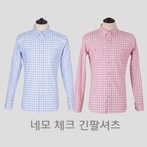모던브릭 네모 체크 긴팔셔츠