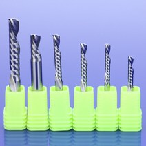 10pcs 3.175/4/5/6/8mm AAA 왼쪽 나선형 밀링 커터 다운 컷 원 플루트 라우터 비트 CNC 엔드 밀 카바이드 밀링 커터, 10Pcs 6x15