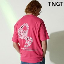 TNGT 핑크 백 프린팅 반팔 티셔츠