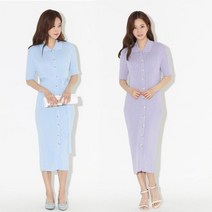 닐스샵_ 단추카라니트원피스 레이어드원피스 여자원피스 패션원피스 니트레이어드원피스