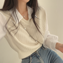 블링앤수 베이직스타일 여성 슬림핏 일반카라 블라우스 KZZ140