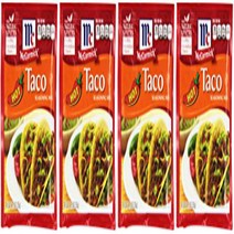 McCormick HOT Taco Seasoning (1.25 oz) 4 Pack, 1