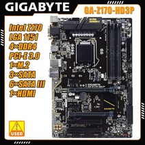 기가바이트 Z170-HD3P 마더 보드 칩셋 Intel Z170 DDR4 64GB LGA 1151 지원 14nm Core i7/i5/i3/펜티엄/셀러론 프로세서