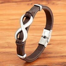 힙한 패션 럭셔리 가죽 무한대 기호 망 팔찌 스테인레스 스틸 버클 매력 커플 Bangles 보석 Dropship