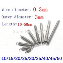 트레일러 스프링 캠핑카 카라반 스프링10pcs 304 스테인레스 스틸 듀얼 후크 283, 0.3 x 3 x 25mm