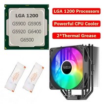 컴퓨터 CPU쿨러 LGA 1200 프로세서 셀러론 CPU G5900 펜티엄 골드 G6400 인텔 4.1 마더 보드 용 GHz RGB 쿨, 06 Contact for others