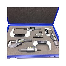 마이크로미터 0~25mm 25~50mm 5075mm 75100mm 전자외 0001mm 디지털 게이지미터 측정 툴 정확한 데이터 조작이 용이, 4개 세트, 작은