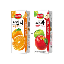 델몬트 드링크팩 2종 190ml 오렌지 6팩+사과 6팩 총12팩