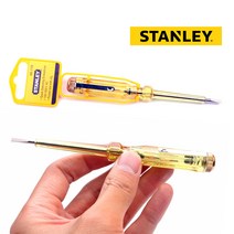 스탠리 검전드라이버 AC 100V~500V 테스터 배선 단락 검사 테스트 검전기 전압 테스터기 테스트기 경량형 휴대형 전류 전기 테스터기 테스타기 조명 콘센트 콘선트 검전 드라이버