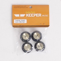 Keeper Tophat Insert 노브 (inch타입), Black/Silver