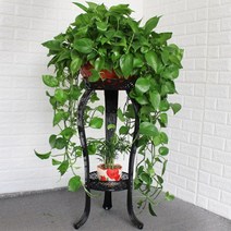 JINGHENG 철재 화분정리대 인테리어 선반 진열대, 1개, 블랙