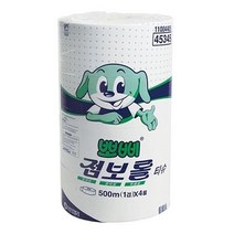 GIM791031물에잘녹는휴지 재생유한킴벌리)뽀삐점보롤화장지(500M(1겹)×4롤)-박스(4개입) 코스트 홈쇼핑휴지, 1