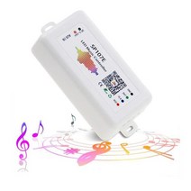 RGB LED 컨트롤러 LED 디머 컨트롤 ws2812b용 전화 앱으로 무선 블루투스 호환 spi 풀 컬러 음악 제어가 있는 sp107e dc5-24v led 음악, 없음