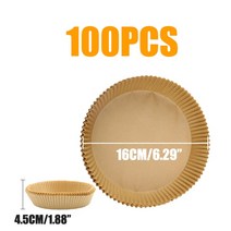 에어프라이어 미니오븐기50/100Pcs 에어 프라이어 일회용 양피지 라이너 오일 방지 용지 트레이 비 스틱 베
