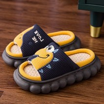 여성 홈 슬리퍼 사랑스러운 만화 공룡 실내 슬라이드 컴포트 코튼 린넨 두꺼운 단독 하우스 어린이용