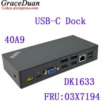 노트북 도킹스테이션 모니터3개연결 레노버 씽크패드 노트북용 USB-C 도킹 스테이션 40A9 DK1633 03X7194, [01] 03X7194 40A9