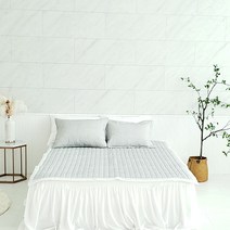 이불팩토리 시원한 인견 시어서커 누빔 모서리 고정밴드형 침대 패드, 1 딜라이트_그레이