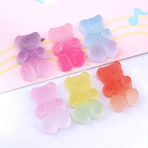 네일 슬라임 곰돌이 파츠 데코덴 12종, 2색 곰돌이파츠6종(색당1개씩 총6개)