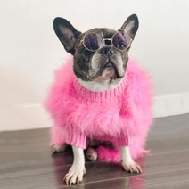화려한 강아지 옷 디자이너 개 옷 작은 개 고양이 럭셔리 스웨터 슈나우저 요크 푸들 모피 코트 개 옷, XL, B1521 Pink Sweater