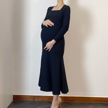 머메이드 슬림핏 블랙 임산부 만삭 촬영 원피스 주수 사진