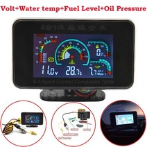 미션오일 자가오일교환기 오일교환펌프 엔진오일 굴삭기 트럭 용 10mm 온도 센서가있는 4 in 1 lcd 12v24v 압력 전압계 볼트 수온 연료 게이지, 4 in 1 게이지 bg0004
