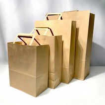 27리빙 튼튼한 크라프트 쇼핑백 소 선물 도시락 미니 무지 종이가방, 특대 200개