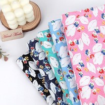 원단킹 DTP 면 20수 리바이벌 피드색 앤틱 리프 5종 (6701026), 블루