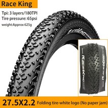 자전거 타이어 튜브 mtb 경주 왕 26 27.5 29 2.0 2.2 림 29 26 27 180tpi 접는 펑크 방지 mtb 리스 준비, 1pce 27.5 x2.2 흰색