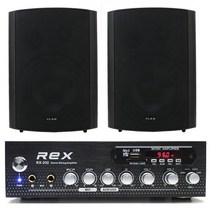 REX 앰프스피커 2채널 세트 블랙, R2H520