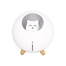 예쁜 가정용 회사용 가습기 소독기 귀여운 행성 고양이 공기 초음파 아로마 디퓨저 로맨틱, 하얀색