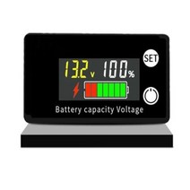 배터리 용량 표시기 DC 8V-100V 납산 리튬 LiFePO4 자동차 바이크 오토바이 전압계 전압 게이지 12V 24V 48V 72V 6133A, [03] Color Screen