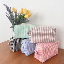 위즈래빗 하운드체크 파우치 5colors 생리대 여성용품 화장품 초등학생 중학생 필기구 필통 휴대용 다용도 파우치