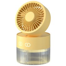 TEELINE 휴대용 Usb 충전식 에어 가습기 350ml 워터 쿨러 테이블 선풍기 야간 조명 자동차 선풍기 1500mAh, 02 Yellow-Plug in