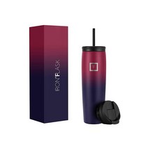 IRON °FLASK 노마드 텀블러 591.5mL(20온스) 뚜껑 2개(빨대플립) 진공 단열 스테인리스 스틸 병 이중 벽 보온 커피 여행용 머그 금속 물통, Dark Rainbow_1 Count (Pack of