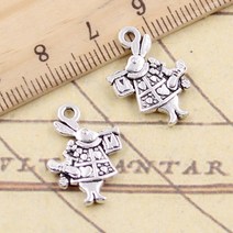 트럼펫입문용 금관악기 10pcs 매력 트럼펫 토끼 21x15mm 티벳 청동 실버 컬러 펜던트 골동품 보석 만들기 DIY 수제 공예 펜던트, [02]