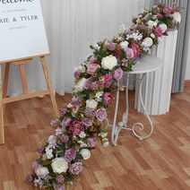 웨딩장식 스튜디오장식 포토테이블 대형조화 웨딩 장식 유럽 스타일 인공 꽃 스트립 배경 벽 꽃꽂이 행 창 디스플레이