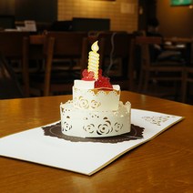 [패드편선지] 3D 입체카드 생일선물 여자친구 기념일 선물 여친선물 예쁜 편지지, 1.한 촛불 케이크, 1개