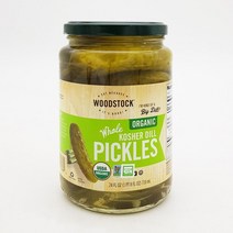 우드스탁 유기농 코셔 홀 딜 피클 710ml고형량:462g, 없음, 상세설명 참조