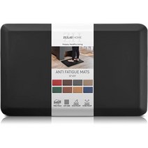 Zulay Home 대형 50.8 x 81.3cm(20 x 32인치) 피로 방지 바닥 매트 - 1.9cm(3/4인치) 두께의 쿠션 주방 매트 - 스탠딩 작업 책상용 편안한 패딩 바, 32 x 20 x 3/4, Black