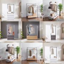 선반형 이동형 서랍형 수납형 행거 옷걸이 Z2-230922-3, 화이트, 7.이동식 2단 스틸 서랍 행거 1200