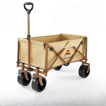 캠핑카트 캠스존 광폭휠 폴딩카트 대형테이블, 업그레이드  블랙