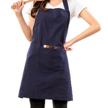 윈썸코리아 자체제작 미술실 공방 꽃집 베이킹 쿠킹클라스 단아한 예쁜 주방 슬림 앞치마, 4. navy