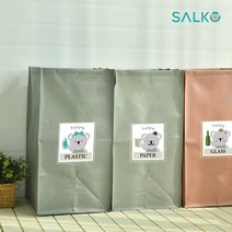 살코 3단분리수거함 세트 대형 접이식 타포린, 단품