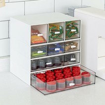 탕비실 티백 정리함 플라스틱 커피 보관함 스틱 수납함, 옵션명, 직사각형 3칸