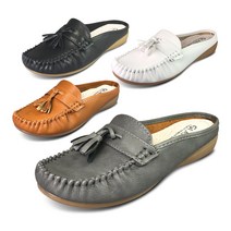 마마슈 SL11얼바니 여성 테슬 블로퍼 뮬 슬리퍼 캐주얼 경량 쿠션 논슬립 회사 사무실