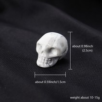 천연 보석 Howlite Fluorite 두개골 입상 치유 크리스탈 공예 손 조각 동상 위카 에너지 돌 홈 장식, 03 Howlite skull