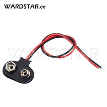 전선 커넥터 단자 접지선 와이어 인조 가죽 쉘 2 유선 9V 배터리 클립 T 타입 Arduino DIY 15cm 5 개