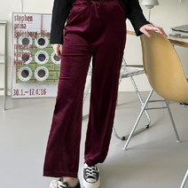 벨벳 여성 스판 팬츠 와이드 팬츠 루즈핏 통바지 5색