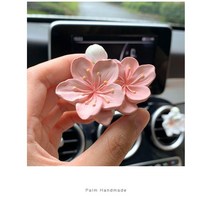YAPOGI차량용 방향제 송풍구꽂이 꽃모양 석고 방향제, 울금향, 프리지어 오일